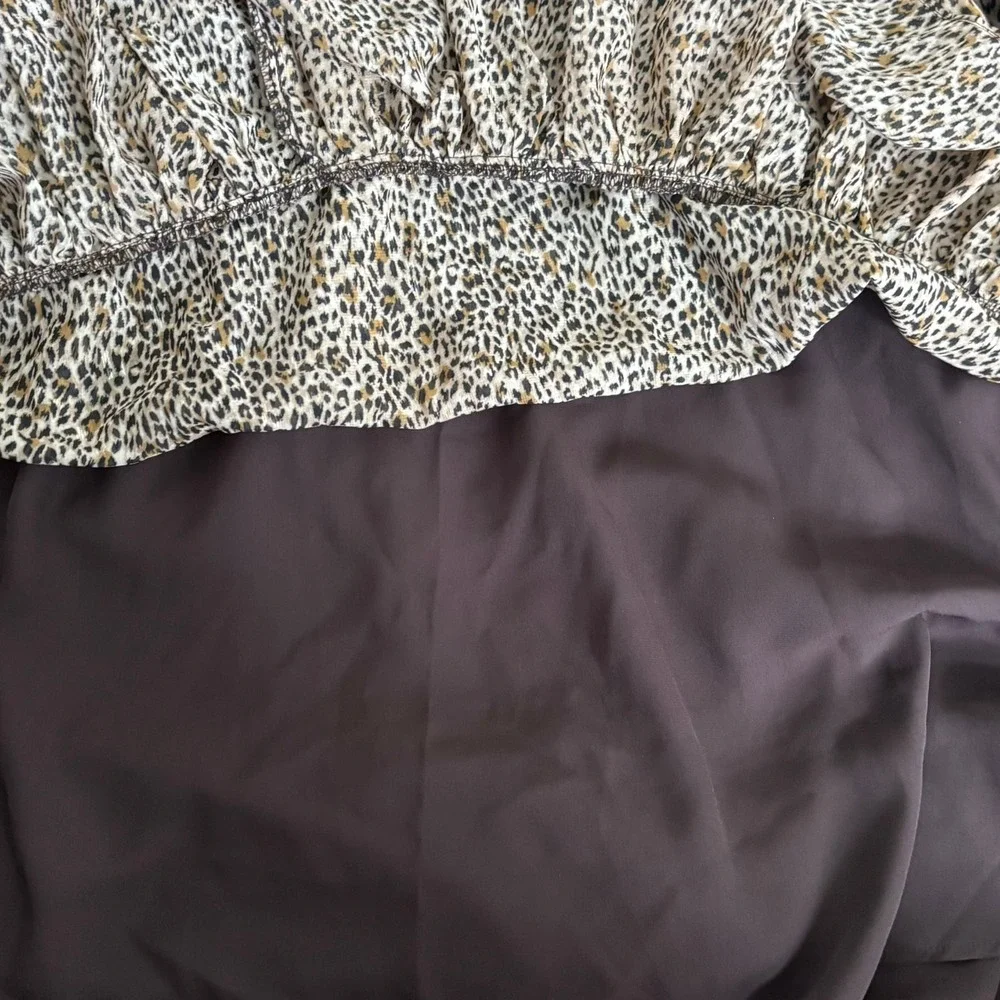 Vince Camuto Off the‎ Grid Leopard Print Mini Dress Sz M Chiffon Maximalism